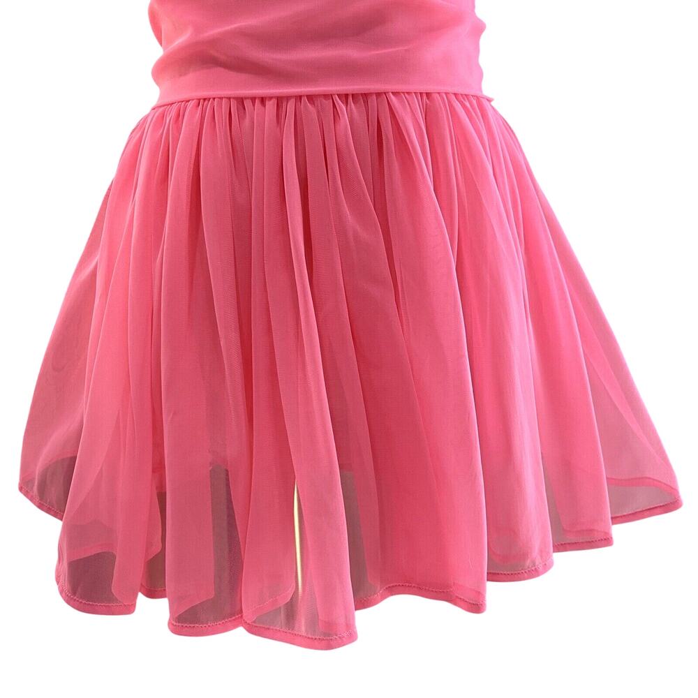 Vintage 50s Bubblegum Pink Nylon Chiffon Pearl Trim Babydoll Nightie Set Size M - Picture 5 of 16